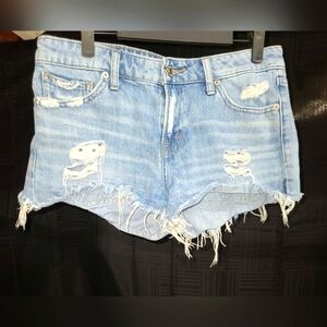 EUC Lucky Brand Light Blue Distressed Jean Shorts